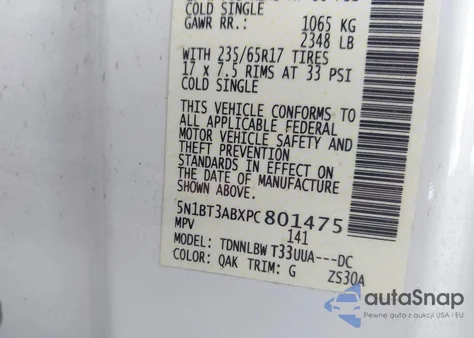 2023 Nissan Rogue S Intelligent Awd из США, поврежденный, VIN 5N1BT3ABXPC801475